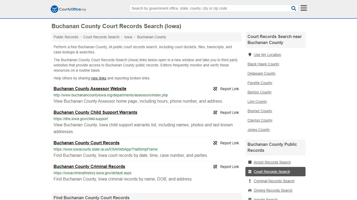 Buchanan County Court Records Search (Iowa) - County Office