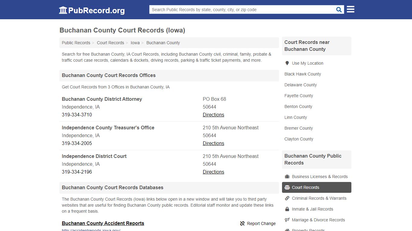 Free Buchanan County Court Records (Iowa Court Records) - PubRecord.org