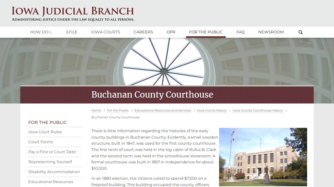 Buchanan County Courthouse | Iowa Judicial Branch